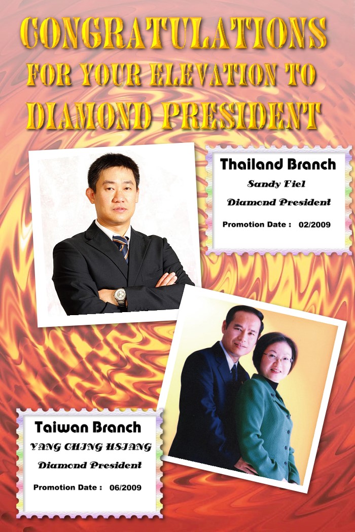 Congratulations for your elevation to diamond president